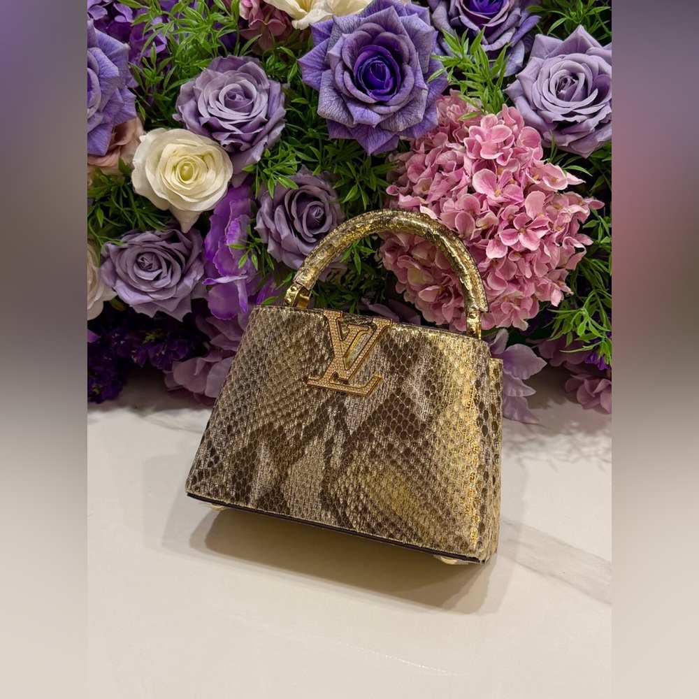 Louis Vuitton Capucines Mini Gold Python Handbag - Picture 4 of 9